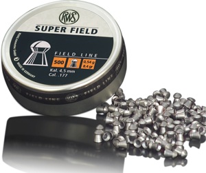 RWS Super Field 4.50mm Luchtdruk Kogeltjes blikje 500 RWS Super Field 4.50mm Luchtdruk Kogeltjes blikje 500